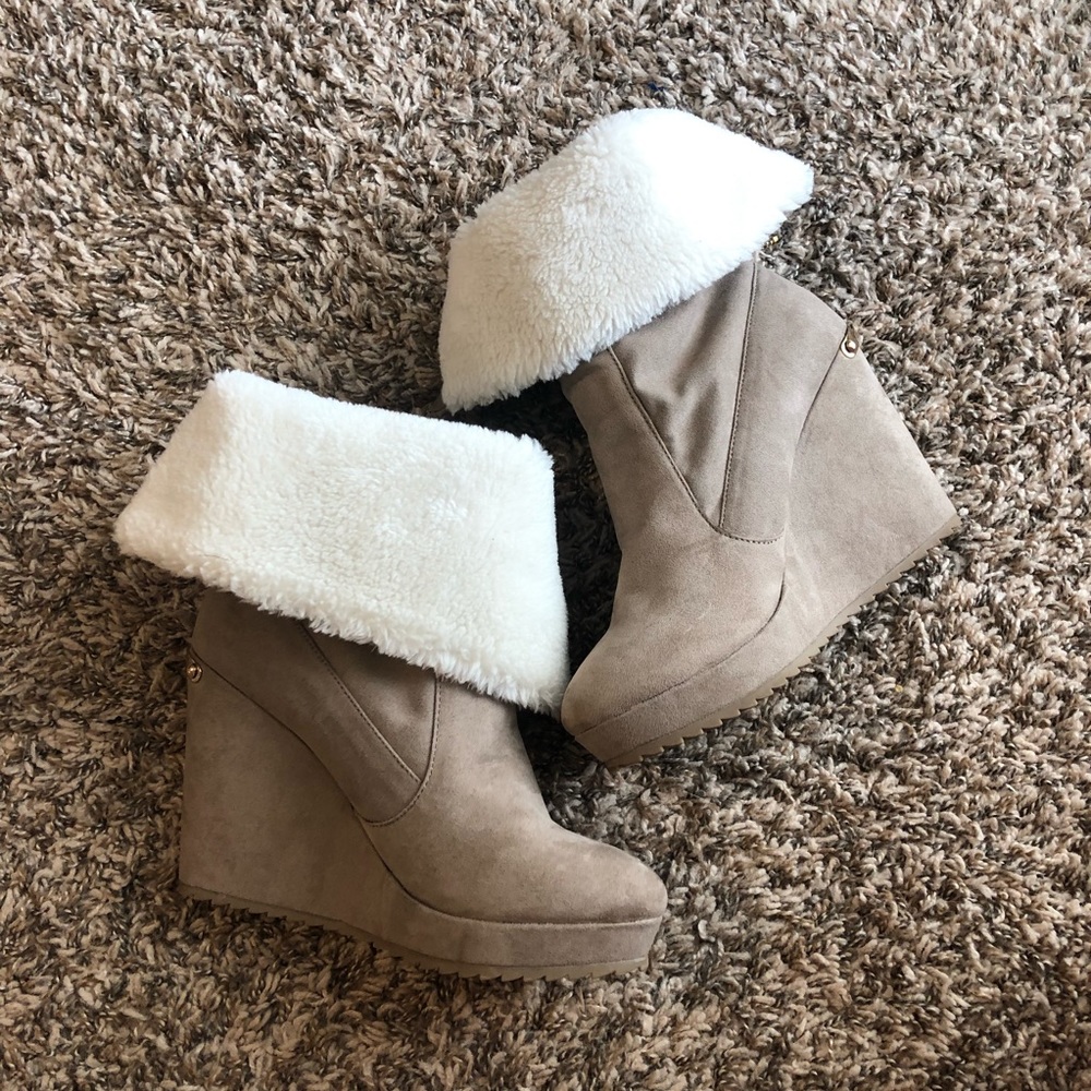 Juicy Couture Wedged Fur Boots